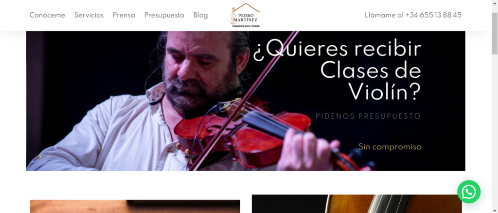 Violinistaeneltejado Página web para Violinistaeneltejado
